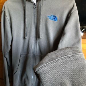 grey northface zip up
